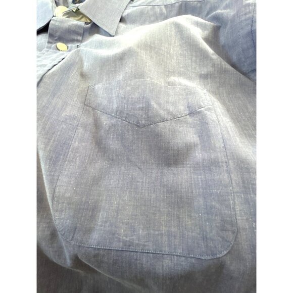 Tommy Hilfiger Mens Shirt Button Up Pocket Blue Size 17/35 - Picture 3 of 6
